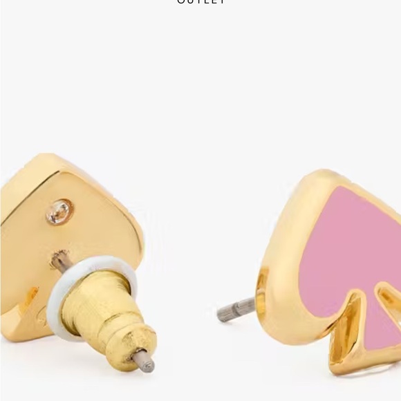 KATE SPADE NWT Everyday Spade Pink Enamel Studs - Picture 2 of 4